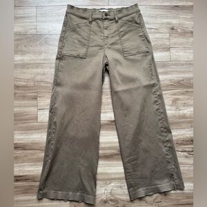 EVEREVE Beth Wide Leg Pants in Oregano Green-Brown Women’s Size 27